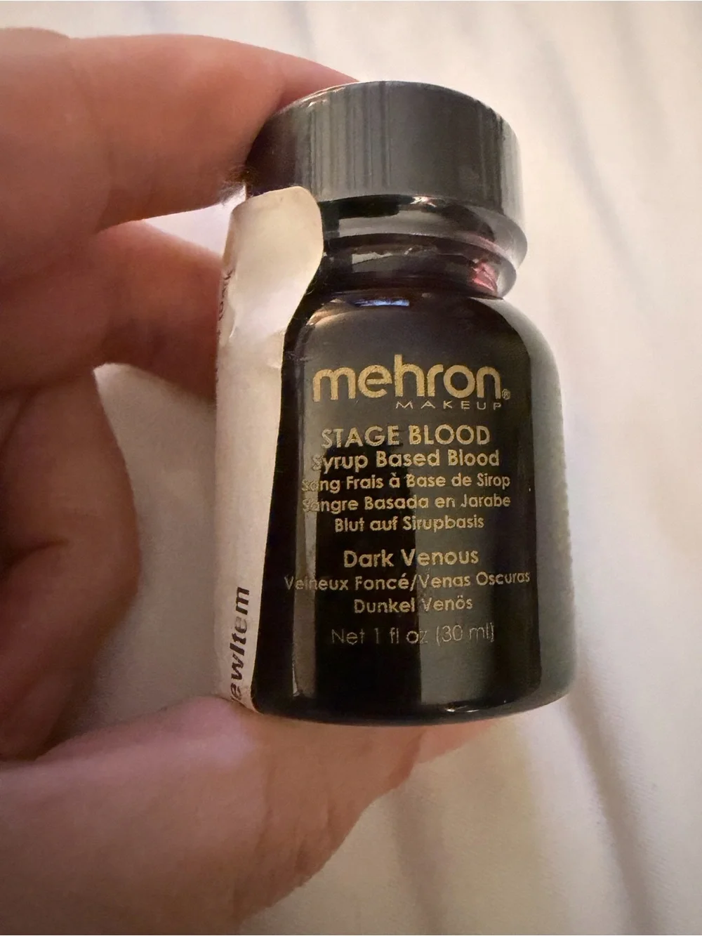 Mehron Makeup Stage Blood Dark Venous Syrup-Based Blood - Black Bottle